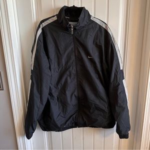 Vintage Black and Gray Nike Rain Jacket Full Zip Windbreaker
